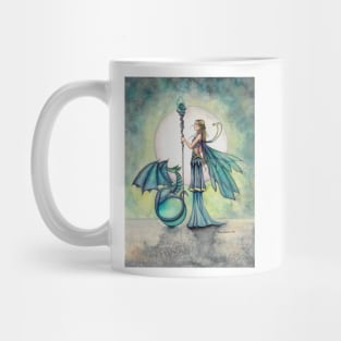 Aquamarine Dragon Fairy Dragon Art by Molly Harrison Mug